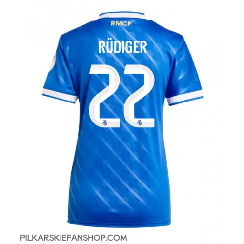 Koszulka piłkarska Real Madrid Antonio Rudiger #22 Strój Trzeci dla kobiety 2025-26 tanio Krótki Rękaw Koszulka piłkarska Real Madrid Antonio Rudiger #22 Strój Trzeci dla kobiety 2025-26 tanio Krótki Rękaw